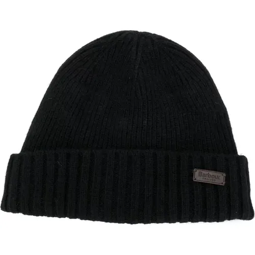 Wool Blend Ribbed Beanie with Embossed Logo , male, Sizes: ONE SIZE - Barbour - Modalova