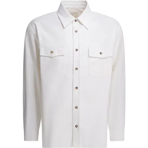 Casual Shirts, male, , Size: XL Solid-colour Cotton Overshirt - A.p.c. - Modalova