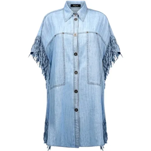 Denim Kurzes Kleid mit Fransen - Mes Demoiselles - Modalova