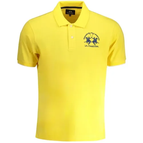 Gelbes Polo-Shirt mit Kontrastdetails , Herren, Größe: M - LA MARTINA - Modalova