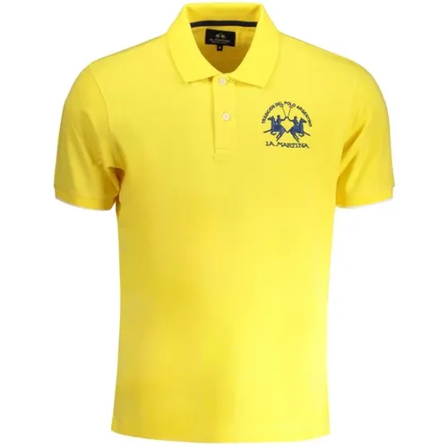 Gelbes Polo-Shirt mit Kontrastdetails - LA MARTINA - Modalova