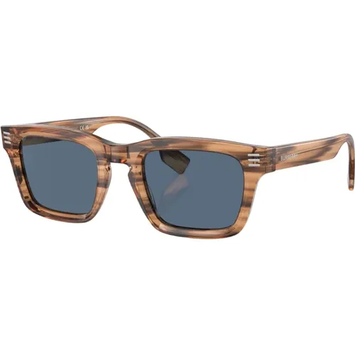 Sunglasses, male, , Size: 51 MM Brown/Dark Blue Sunglasses - Burberry - Modalova