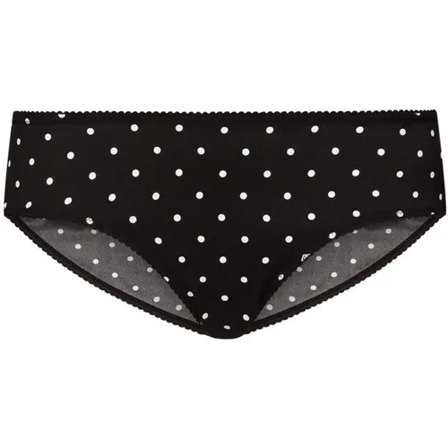 Bottoms, female, , Size: S Silk Polka Dot Underwear with Scallop Edge - Dolce & Gabbana - Modalova