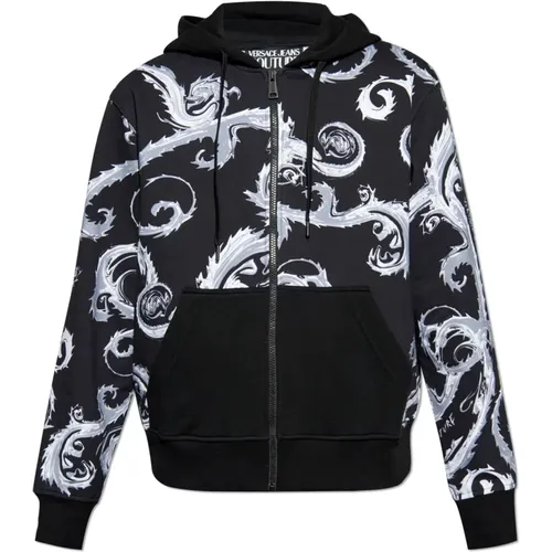 Zip-throughs, male, , Size: L Sweatshirt with pattern - Versace Jeans Couture - Modalova