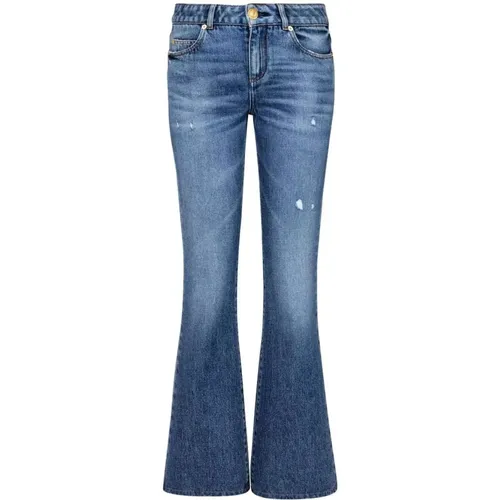 Mid-rise flaredblue denim jeans , female, Sizes: M, S - Balmain - Modalova