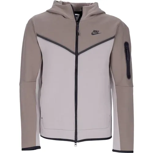 Tech Fleece Full-zip Hoodie Olive Grey , Herren, Größe: L - Nike - Modalova