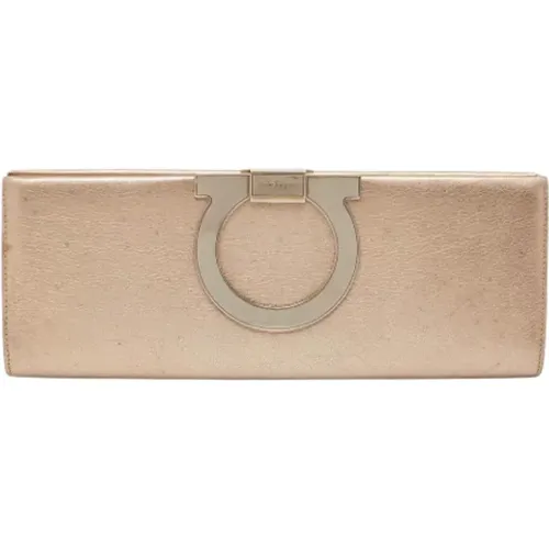 Pre-owned Clutches, female, , Size: ONE SIZE Pre-owned Leather clutches - Salvatore Ferragamo Pre-owned - Modalova