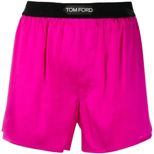 Short Shorts, male, , Size: L Silk-blend logo waistband underwear - Tom Ford - Modalova