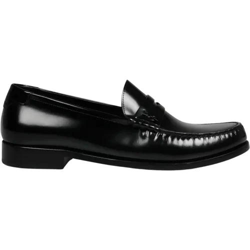 Shiny Leather Loafers Ss23 , male, Sizes: 8 1/2 UK, 9 UK, 6 UK, 10 UK, 7 UK, 7 1/2 UK, 8 UK, 11 UK - Saint Laurent - Modalova
