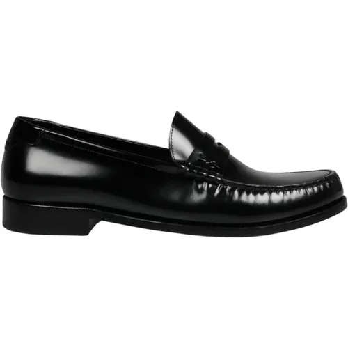 Shiny Leather Loafers Ss23 , male, Sizes: 8 1/2 UK, 9 UK, 7 1/2 UK - Saint Laurent - Modalova