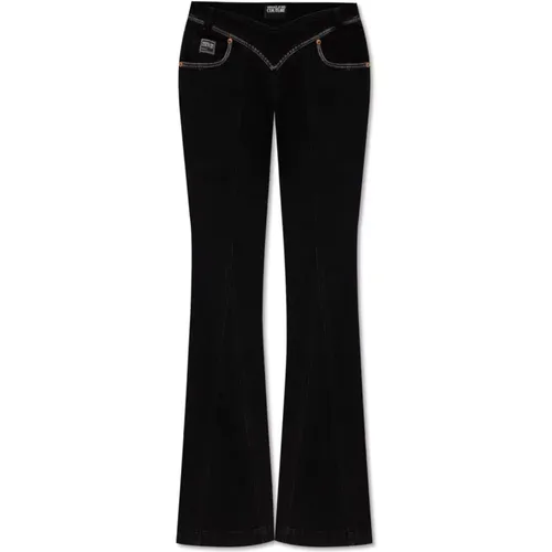 Flared jeans , female, Sizes: W27, W28 - Versace Jeans Couture - Modalova
