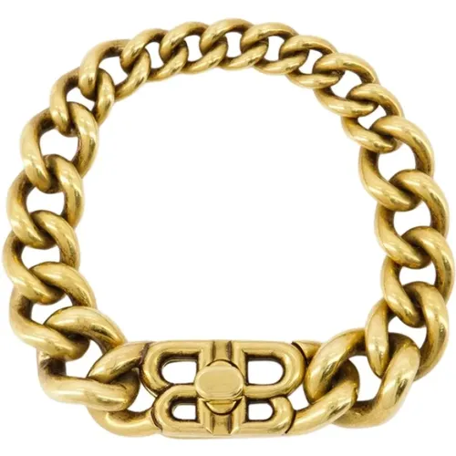 Bracelets, male, , Size: M Gold Brass Gourmet Bracelet - Balenciaga - Modalova