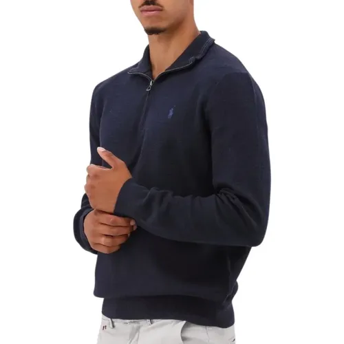 Gestrickter Half Zip Hunter Navy , Herren, Größe: S - Ralph Lauren - Modalova