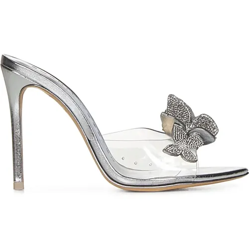 Silver Stiletto Heel Sandals with Crystal Butterflies , female, Sizes: 4 UK - Sophia Webster - Modalova