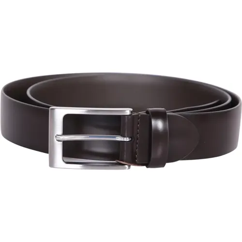 Blue Cordovan Leather Belt , male, Sizes: 100 CM, 95 CM, 105 CM, 110 CM, 120 CM - Canali - Modalova