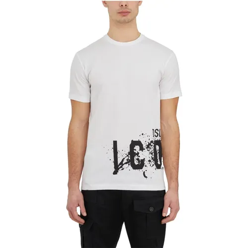 Baumwoll Icon T-Shirt , Herren, Größe: XL - Dsquared2 - Modalova