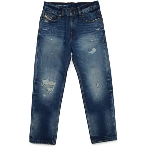 Jeans,Dunkle gerade Jeans mit Flecken und Rissen - 2010 - Diesel - Modalova