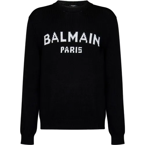 Sweatshirts, male, , Size: M Crew Neck Sweater Aw24 - Balmain - Modalova