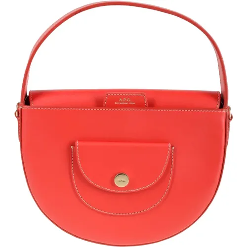 Rote Leder Kleine Tasche , Damen, Größe: ONE Size - A.p.c. - Modalova