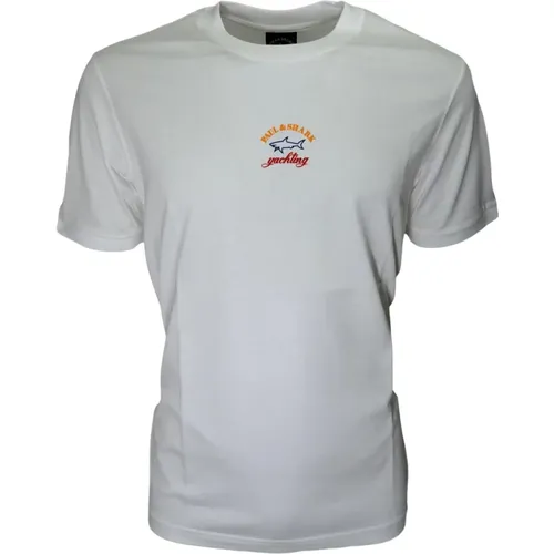 Colore Bianco Cop1096 T-Shirt aus Bio-Baumwolle mit Logo , Damen, Größe: 2XL - PAUL & SHARK - Modalova