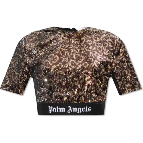 Sequin top , female, Sizes: M - Palm Angels - Modalova