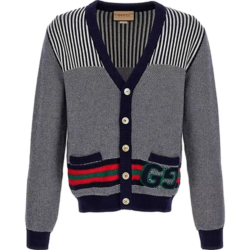 Cardigans, male, , Size: S Stylish Knit Cardigan Sweater - Gucci - Modalova