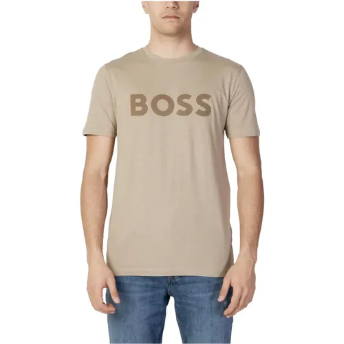 Beiger Print Herren T-Shirt - Hugo Boss - Modalova