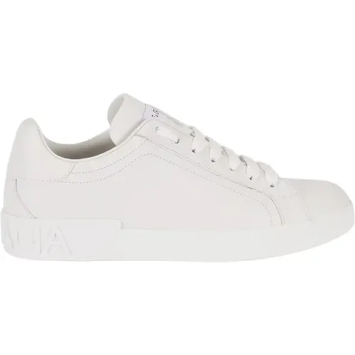 Weiße Portofino Sneakers aus Leder , Herren, Größe: 41 EU - Dolce & Gabbana - Modalova