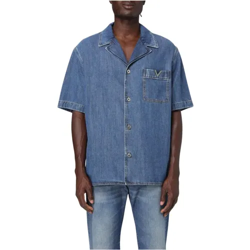 Denim Shirts, male, , Size: M Denim Casual Shirt - Valentino - Modalova
