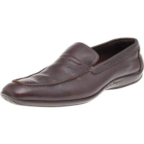 Pre-owned Flats, female, , Size: 11 1/2 US Pre-owned Leather flats - Salvatore Ferragamo Pre-owned - Modalova