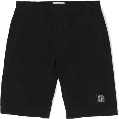 Schwarze Shorts für Männer,Hellblaue Shorts - Stone Island - Modalova