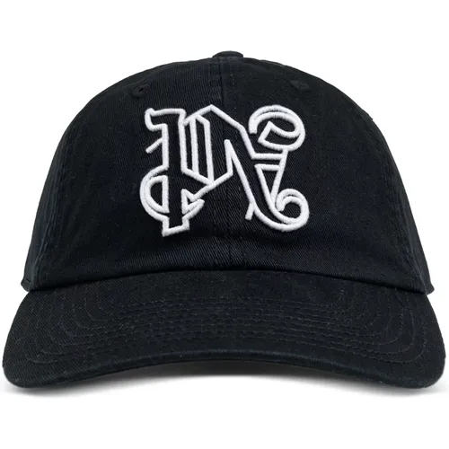 Caps, male, , Size: ONE SIZE Monogram Logo Cap - Palm Angels - Modalova