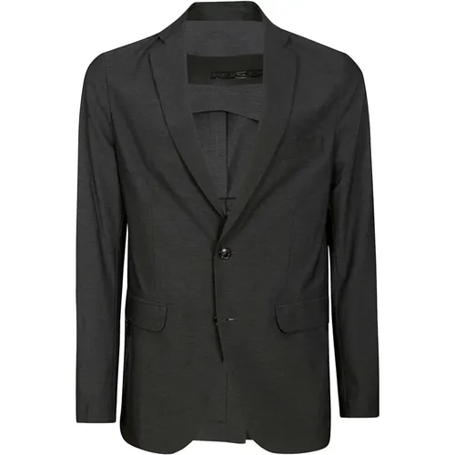 Blazers, male, , Size: 2XL Grey Button-Up Blazer with Pockets - RRD - Modalova