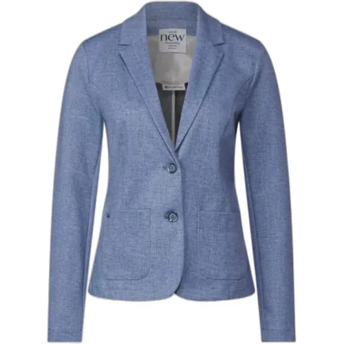 Blaue Blazer mit Reverskragen , Damen, Größe: L - Street One - Modalova