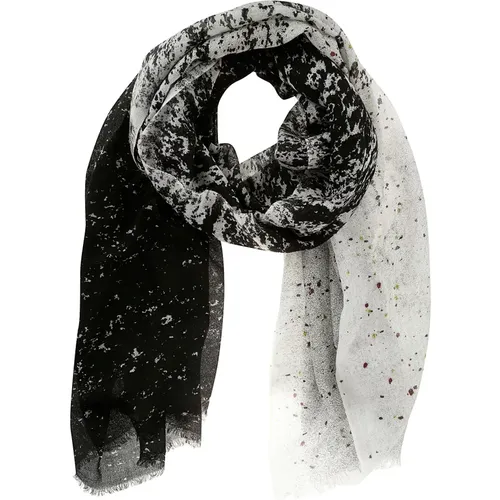 Winter Scarves, male, , Size: ONE SIZE White Wool Frayed Scarf - Hindustrie - Modalova