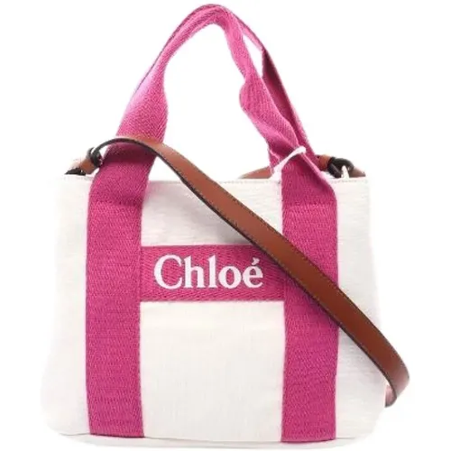 Pre-owned Tote Bags, female, , Size: ONE SIZE Pre-owned Canvas Tote Bag - Chloé Pre-owned - Modalova
