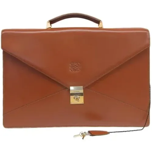 Pre-owned Leather briefcases , female, Sizes: ONE SIZE - Loewe Pre-owned - Modalova
