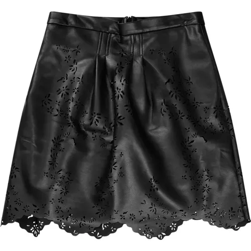 Elegant Black Skirt with Feminine Cutouts , female, Sizes: L, M - Munthe - Modalova