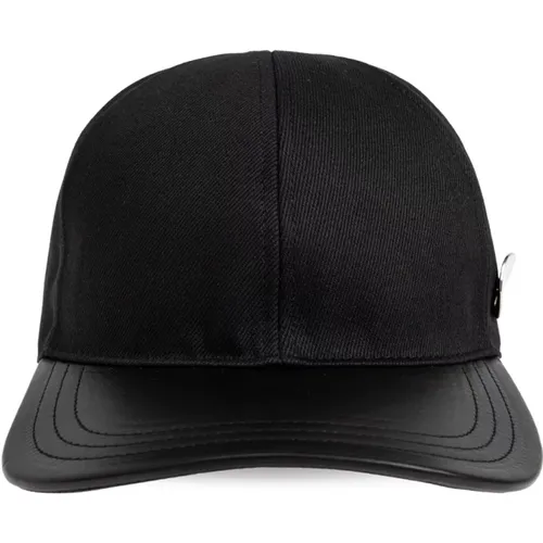 Caps, male, , Size: S Cap with leather brim - Jil Sander - Modalova