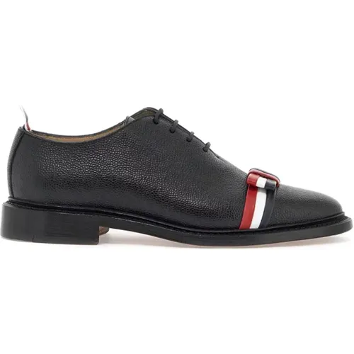 Tricolour Striped Leather Lace-up Shoes , female, Sizes: 6 UK, 5 UK - Thom Browne - Modalova