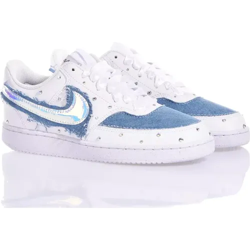 Sneakers, unisex, , Size: 11 US Customized Women's Sneakers Silver Light Blue - Nike - Modalova