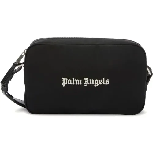 Schwarze Umhängetasche mit Logo-Print - Palm Angels - Modalova