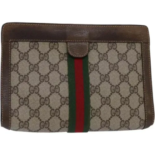 Pre-owned Clutches, female, , Size: ONE SIZE Pre-owned Leather clutches - Gucci Vintage - Modalova