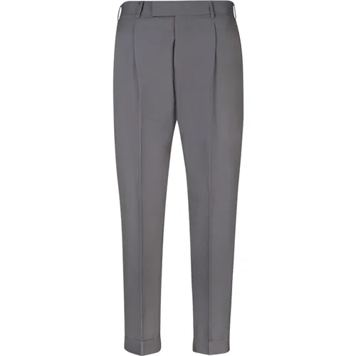 Grey Wool Blend Straight Leg Trousers , male, Sizes: M - PT Torino - Modalova