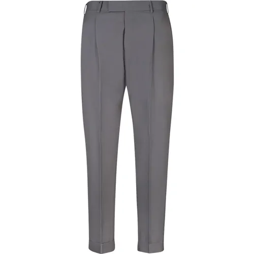 Grey Wool Blend Straight Leg Trousers , male, Sizes: S - PT Torino - Modalova