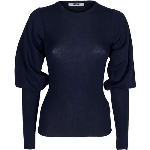 Round-neck Knitwear, female, , Size: L Ribbed Round-neck Knit - Mauro Grifoni - Modalova