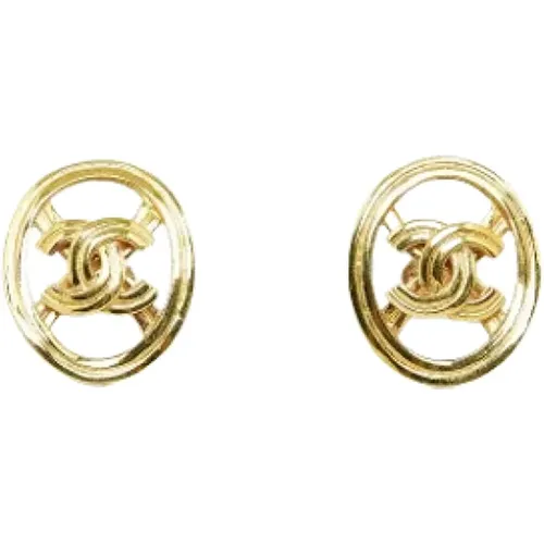 Pre-owned Jewellery, female, , Size: ONE SIZE Pre-owned Gold earrings - Chanel Vintage - Modalova