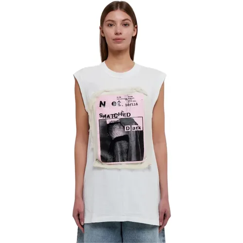 Oversized Black Print T-Shirt , female, Sizes: S - Maison Margiela - Modalova