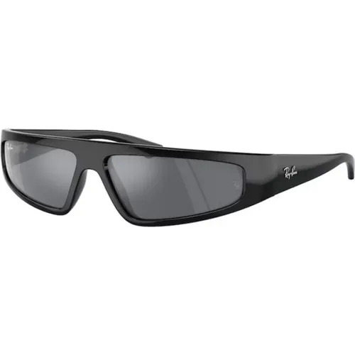 Klassische schwarze Sonnenbrille mit dunkelgrauen Gläsern , unisex, Größe: 59 MM - Ray-Ban - Modalova