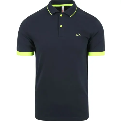 Blaue Polo Fluo T-shirts und Polos , Herren, Größe: L - Sun68 - Modalova